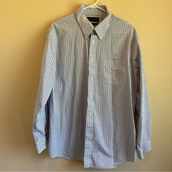 Kenneth Roberts Platinum Blue Pin Stripe Long Sleeve Botton Down Shirt - Picture 2 of 10